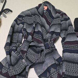 Patterned Belted Cardigan